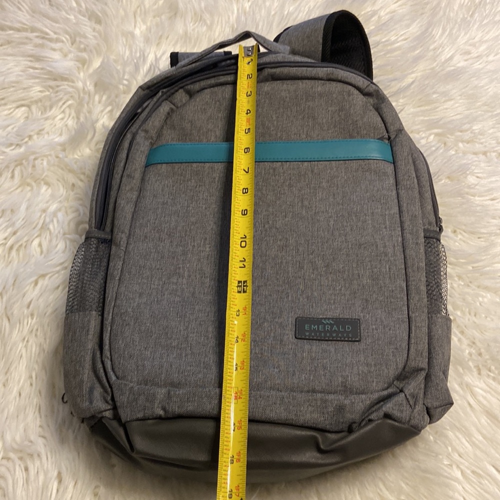 Gray Backpack BNWOT please see all pictures padded back gray and teal color - Picture 9 of 16